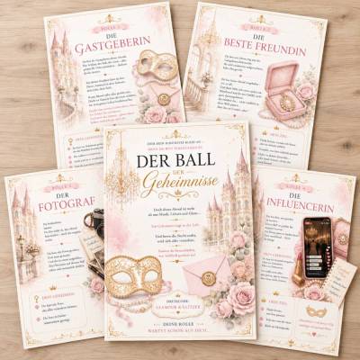 Krimidinner „Der Ball der Geheimnisse“ – Krimispiel für 8–12 Personen | Dinnerparty zum Ausdrucken | Digitaler Download