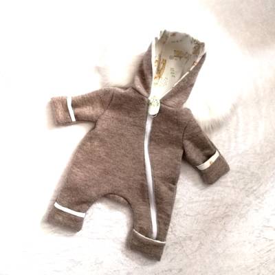 Walkoverall aus Merino Wollwalk, Handmade für Frühchen  – Größe 44/46 – Warm, Pflegeleicht & Sofort Lieferbar