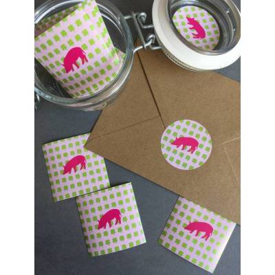 Glücksschwein Aufkleber bzw. Sticker Set als Glücksbringer zum Geburtstag oder für Journaling