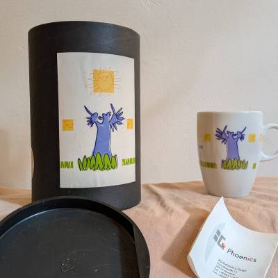 Kaffeetasse exklusive Seltmann Weiden Sammlertasse auf 99 Exemplare limitiert Kunstprojekt der Caritas Stuttgart 2000er