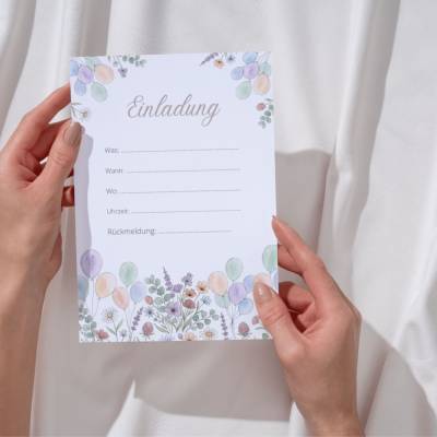 Digitale Einladung Klassische Eleganz A6 PDF  Minimalistisch universell  Lückentext Karte zum Ausdrucken