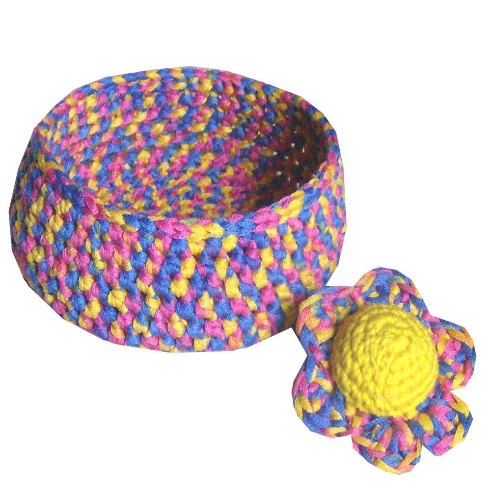 Utensilo Geschenkkorb Häkelkorb mit Blume Konfetti – Buntes Körbchen für Aufbewahrung & Geschenk Bild 1