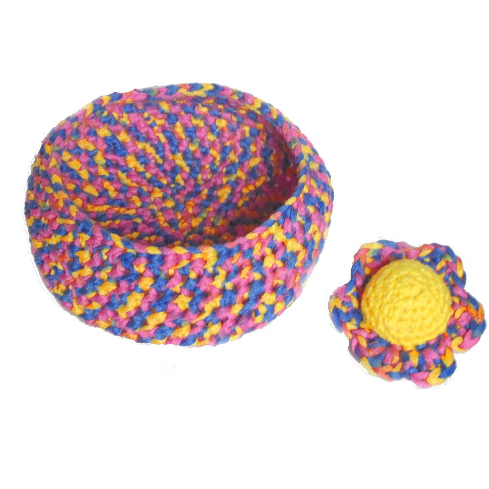 Utensilo Geschenkkorb Häkelkorb mit Blume Konfetti – Buntes Körbchen für Aufbewahrung & Geschenk Bild 2