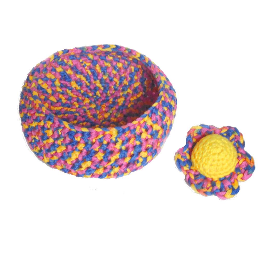 Utensilo Geschenkkorb Häkelkorb mit Blume Konfetti – Buntes Körbchen für Aufbewahrung & Geschenk Bild 3