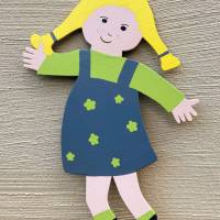 Kinderschild "Lisa" – Kinderfigur als Willkommensschild – Warnschild Spielstraße Kindergarten – Gartendeko