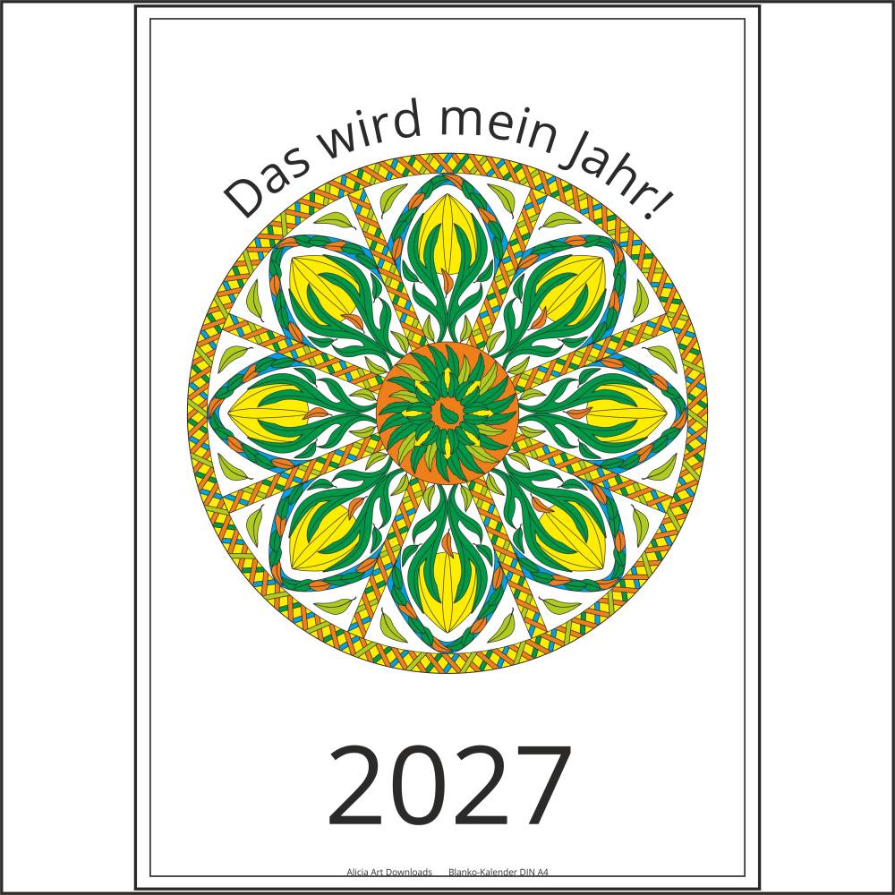 Blanko Kalender 2027 zum selber Gestalten in DIN A4 Download Bild 1