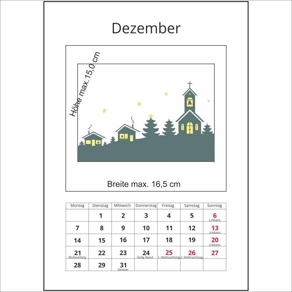 Blanko Kalender 2027 zum selber Gestalten in DIN A4 Download Bild 3
