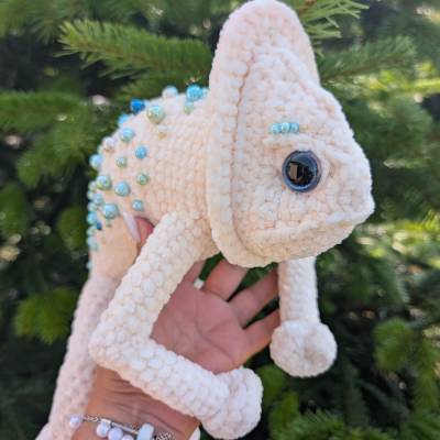 Chamäleon Plüschtier Kuscheltier Gehäkeltes Spielzeug Plüschchamäleon Geschenk Exklusiv Schönes Geschenk Plüschspielzeug