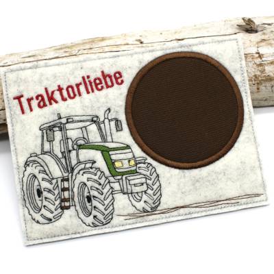 Stickdatei Traktor Mugrug Tassenteppich ITH Traktor