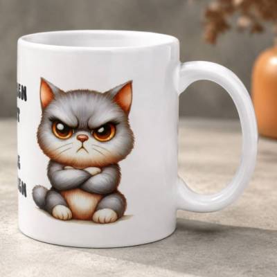 Lustige Tierarzthelferin Tasse – Grumpy Katze Geschenk für TFA, Keramik Becher 330ml