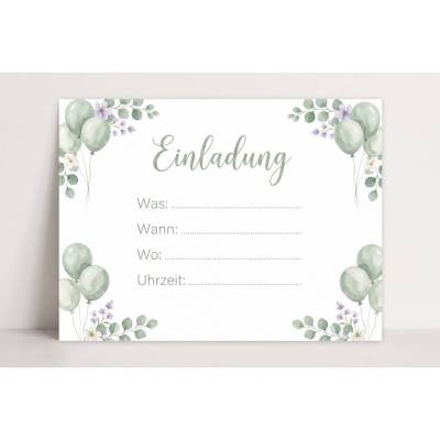 Digitale Einladung Klassische Eleganz A6 PDF  Minimalistisch universell Lückentext Karte zum Ausdrucken