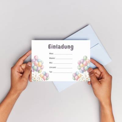 Digitale Einladung Klassische Eleganz A6 PDF  Minimalistisch universell Lückentext Karte zum Ausdrucken