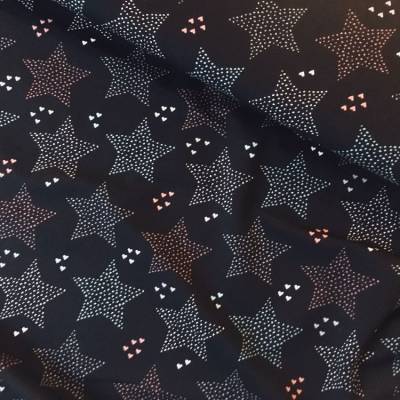 French Terry Stoff Sterne&Herzen Sonderangebot Verkaufseinheit 0,25m