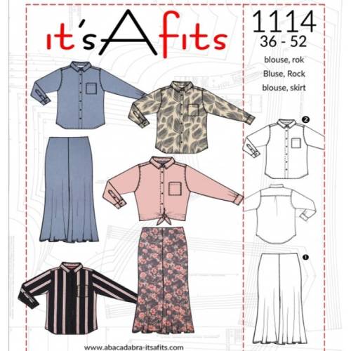 Papierschnittmuster Bluse und Rock - it'sAfits Nr.1114 - Größe 36-52