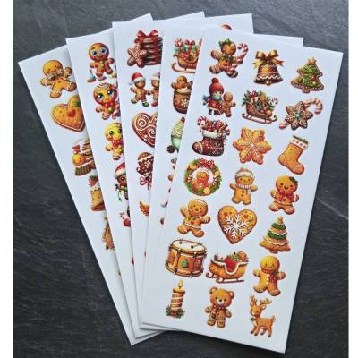 Rub On Sticker Lebkuchenmann ~ Lebkuchen ~ Weihnachten ~ verschieden Bögen und Motive