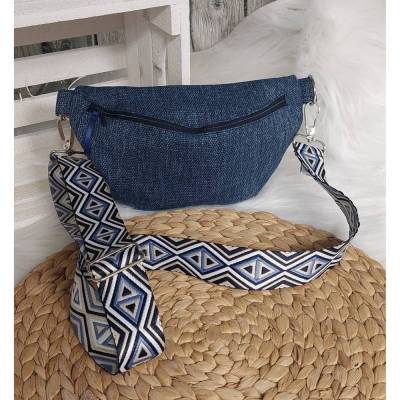 Bauchtasche XS WASSERFEST (Farbbeispiel blau) aus Polstercanvas in 36 Farben