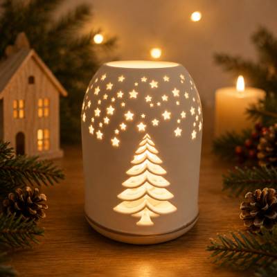 Lichtkuppel Tannenbaum ~ Lichtspiel ~ Windlicht ~ Teelichthalter ~ Raysin Deko Weihnachten