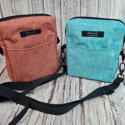 Kleine Umhängetasche – handgemachte Crossbody Tasche mit Reißverschluss