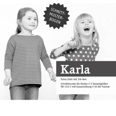 Papierschnittmuster KARLA - Sommershirt mit 3/4-Ärmel - Schnittreif - Gr. 98-152