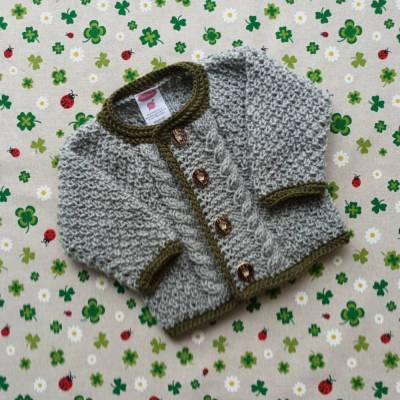 Trachtenjacke für Junge grau grün Strickjacke Pullover Trachtenhose Janker Taufkleidung Geschenk Babykleidung Taufe