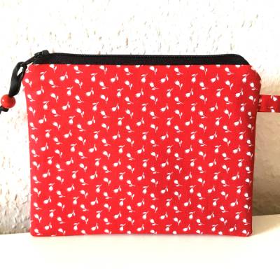 Täschchen Mäppchen 16x12cm rot weiß schwarz
