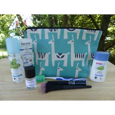 wasserfester Waschbeutel mit Lamas