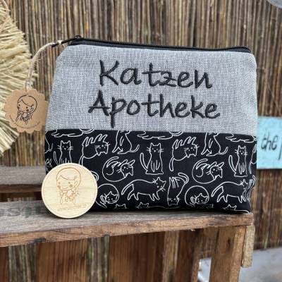 Katzen Apotheke Tasche – Witziges Täschchen für Katzenmedikamente & Utensilien