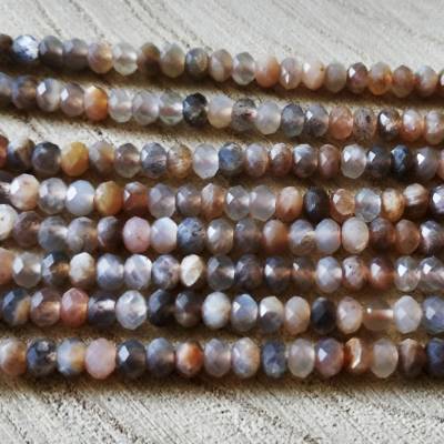 facettierte Multi Mondstein Rondelle Perlen 5x3 mm Strang