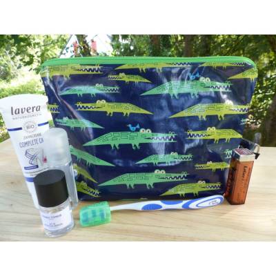 wasserfester Waschbeutel mit Krokodilen