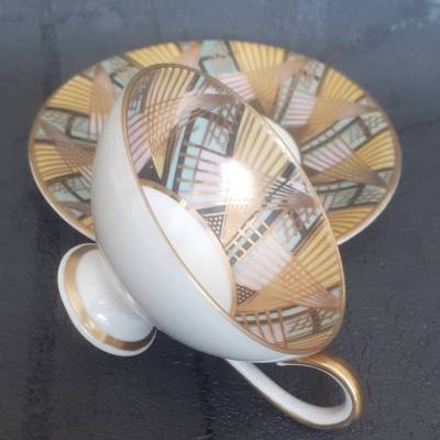 Vintage Seltmann Vohenstrauß Mokkatasse mit Unterteller • Prachtvolles Gold-Dekor 50er/60er