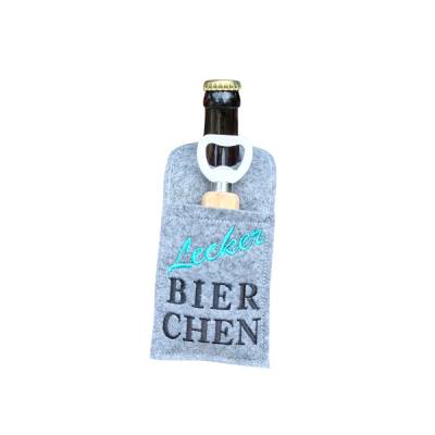 Stickdatei Flaschenöffnertasche "Lecker Bierchen"