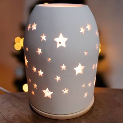 Lichtkuppel gegossen mit Sternen ca. 12x10cm - handmade