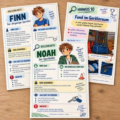 Detektivspiel Kinder – Der verschwundene Pokal | Rätselspiel für 4–8 Kinder zum Ausdrucken