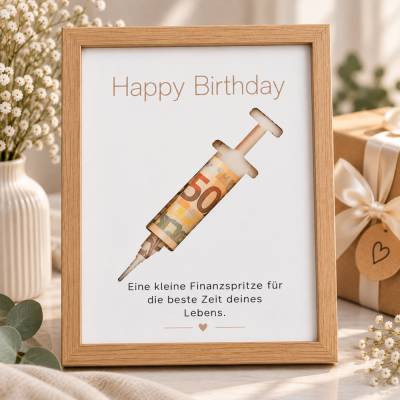 Finanzspritze Geldgeschenk zum Geburtstag – PDF zum Ausdrucken | Last Minute Geschenk