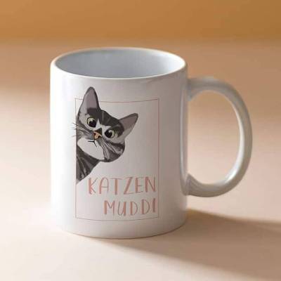 Katzentasse "Katzenmuddi" - Tasse für Katzenmamas mit Katzenmotiv, 300 ml