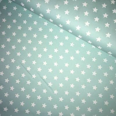 Sweat Stoff bedruckt Sterne mit und blau Sonderangebot VE 0,25 m