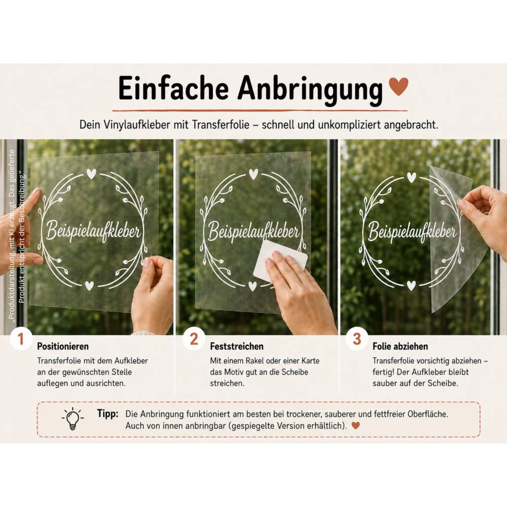 Herbst Fensteraufkleber Hochkant „Hallo Herbst“ Sticker für Fenster o. Türen , 2 Farben , 2 Größen, senkrechte Deko Bild 4