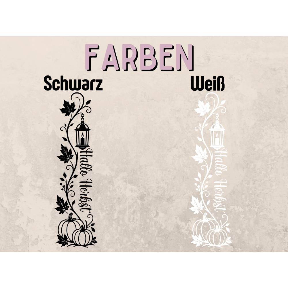 Herbst Fensteraufkleber Hochkant „Hallo Herbst“ Sticker für Fenster o. Türen , 2 Farben , 2 Größen, senkrechte Deko Bild 8