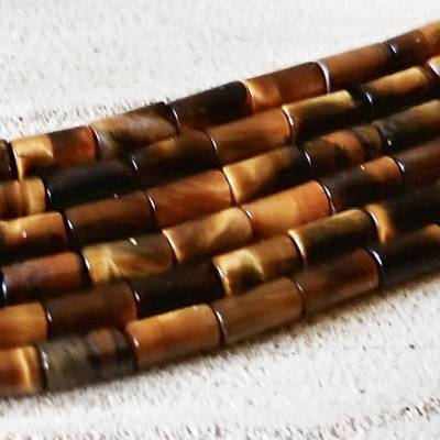 Mini Kolumne Tigerauge Perlen 4-5x2-2,5 mm Strang