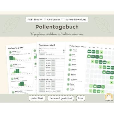 Pollentagebuch zum Ausdrucken | Symptome & Auslöser gezielt erkennen