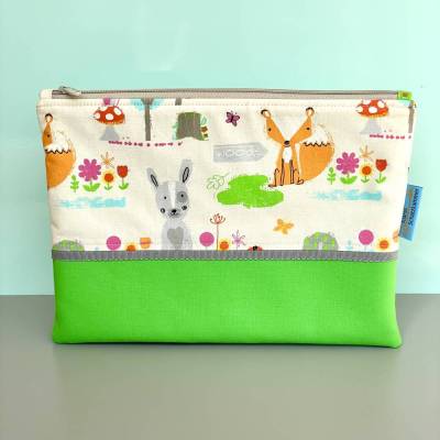 Zippertasche Waldfreunde als Windeltasche, Windeletui, Wickeltasche, Windeletui, Hülle für Tablet, iPad, Notebook