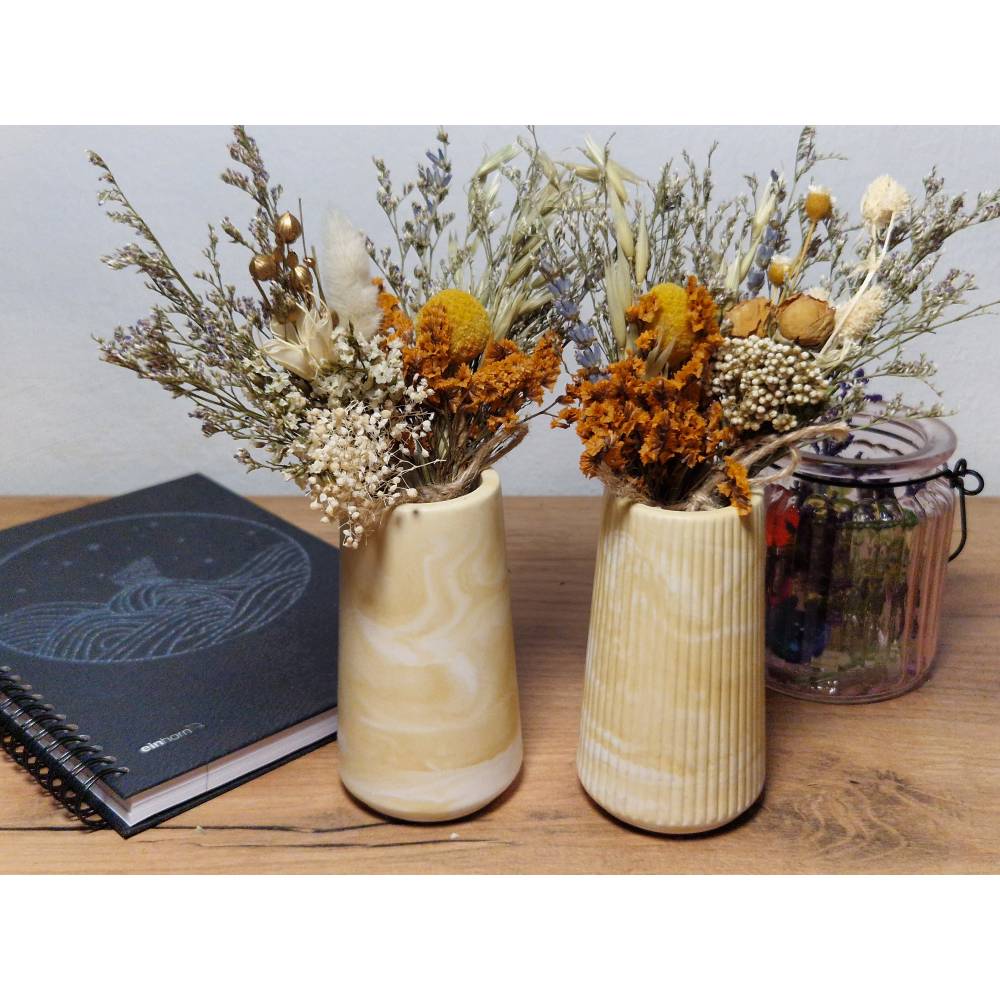 Handgefertigtes Vasen-Set aus Raysin 200 – Moderne Pastell-Deko für Trockenblumen & Frischblumen Bild 1