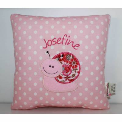 Kleine Schnecke & Namen - Namenskissen, personalisiert, Geschenk, Geburt, Kindergarten, personalisiertes Geschenk