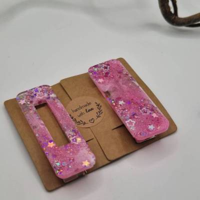 2er Set Haarspangen Taffy Pink Form 1