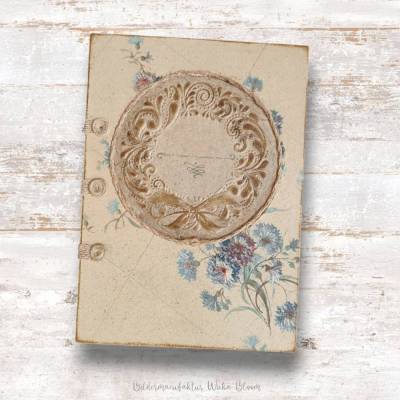 Handgebundenes Notizbuch, Album, Art Journal, Hardcover im nostalgischen Vintage Style mit koptischer Bindung, A5-Format