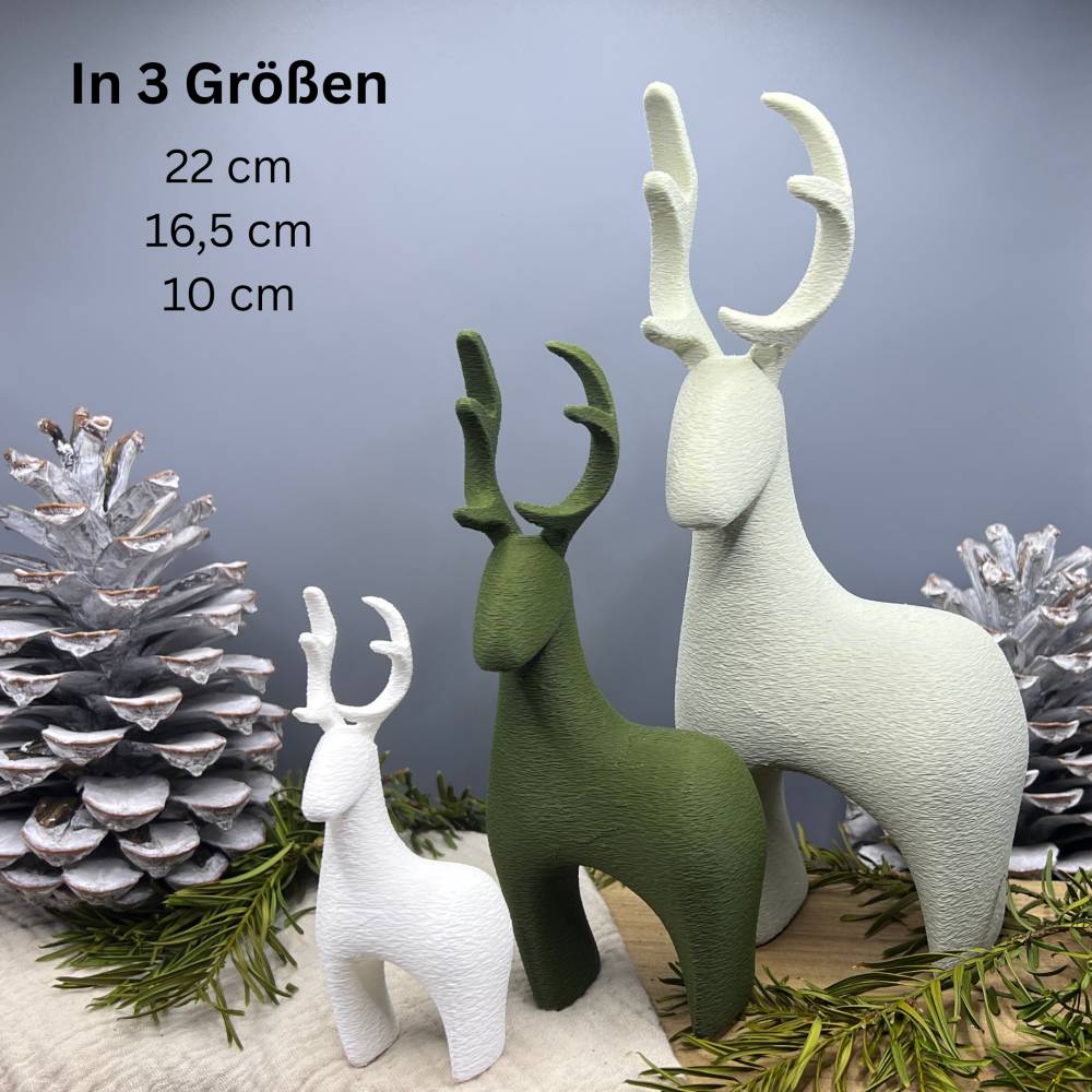 Deko Rentier, Winterdeko, Tischdeko Weihnachten, Weihnachtsdeko Idee, moderne Weihnachtsdekoration, Dekofigur