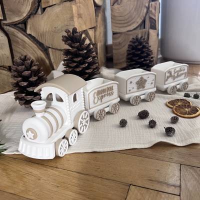 Deko zu Weihnachten, Tischdeko für Weihnachten, Dekoration Weihnachten, Deko Zug, Deko Fenster Weihnachten, Adventsdeko