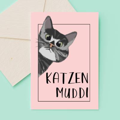 Grußkarte A6 "Katzenmuddi" mit Umschlag - Karte mit Katze