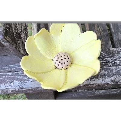 Insektentränke Keramik Mohnblume "gelb matt"