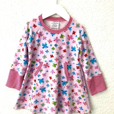 Schmetterling Kleid für Mädchen, Jersey Frensh Terry, Mädchenkleid oder ein Langarmshirt aus gleichem Jersey Stoff